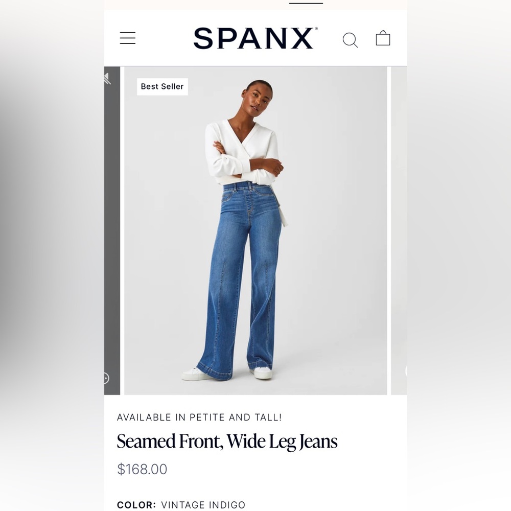 Spanx Seamed Front Wide Leg Jeans